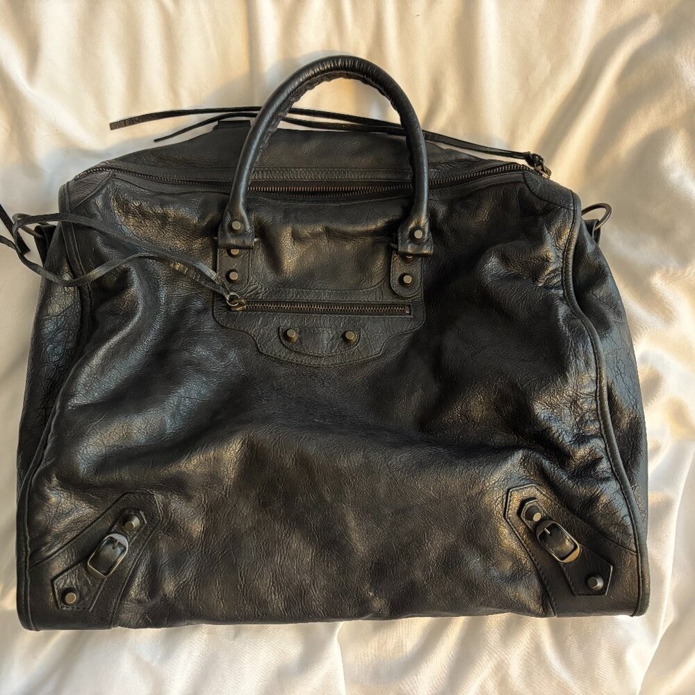 *SOLD* Balenciaga Black Lambskin Leather Kraft Bag without shoulder strap